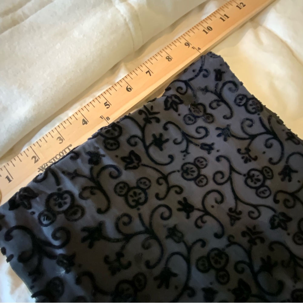 Black Scarf Cut Velvet Design Soft Comfortable Warm Can Be Worn Many Ways - Picture 6 of 6